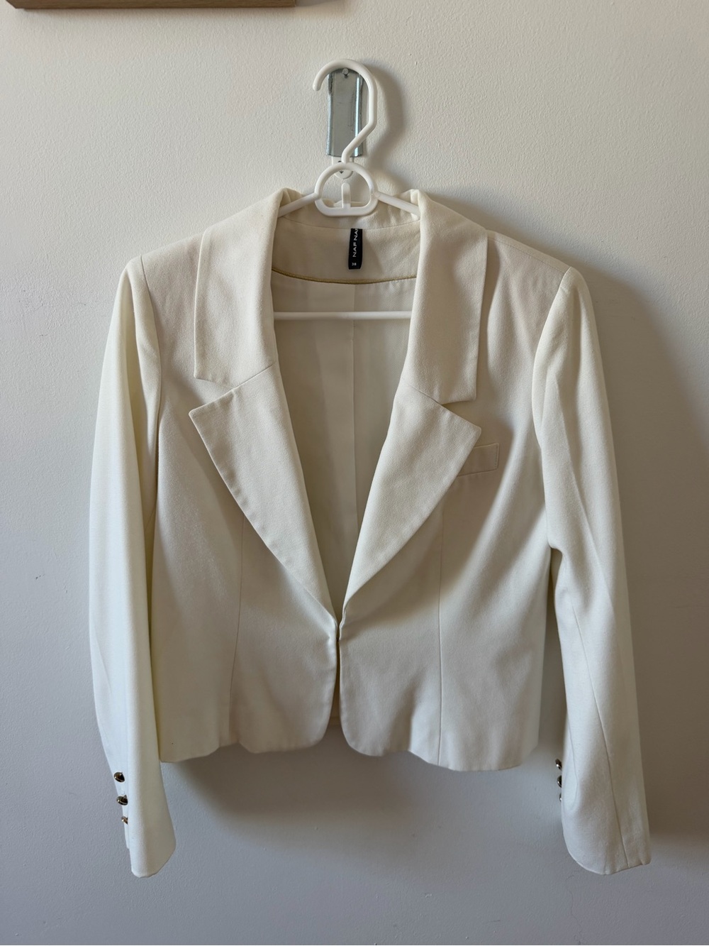 NAF NAF Cream Tailored Single-Button Blazer